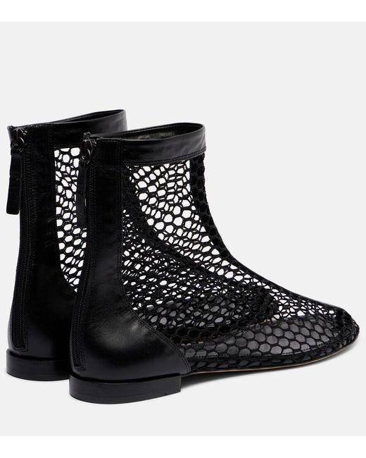 Souliers Martinez Black Maxima Mesh Ankle Boots