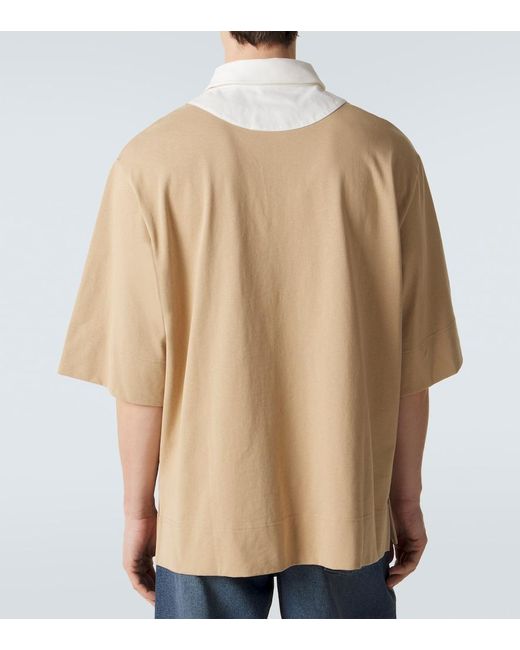 Simone Rocha Natural Floral-Applique Cotton Jersey Polo Shirt for men