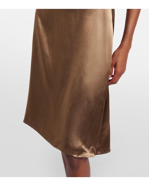 Miu Miu Brown Open-Back Satin Minidress