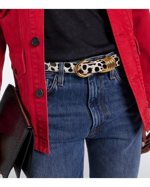 DEHANCHE Metallic Hollyhock Calf Hair Belt