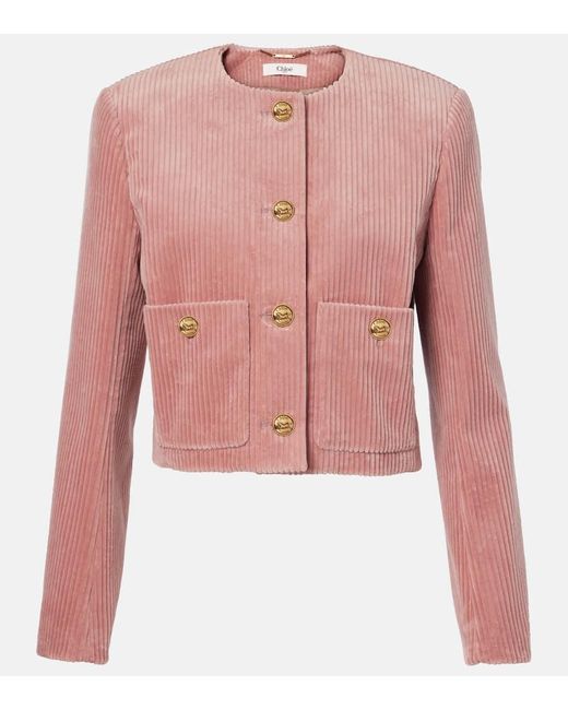 Chaqueta De Pana De Terciopelo Chloé de color Pink