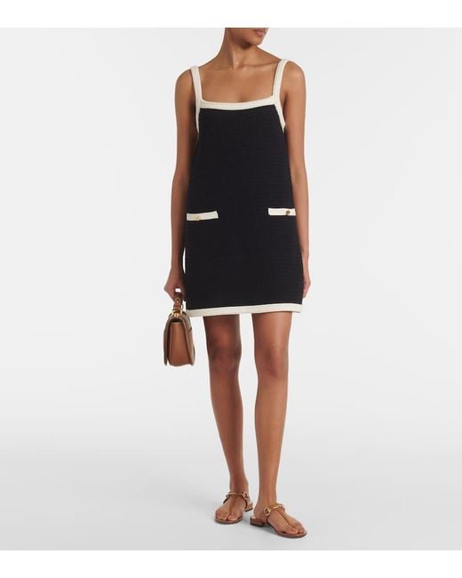 Gucci Blue Knitted Cotton-Blend Minidress