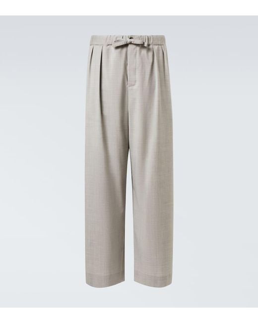 Loewe Gray Wool Wide-Leg Pants for men