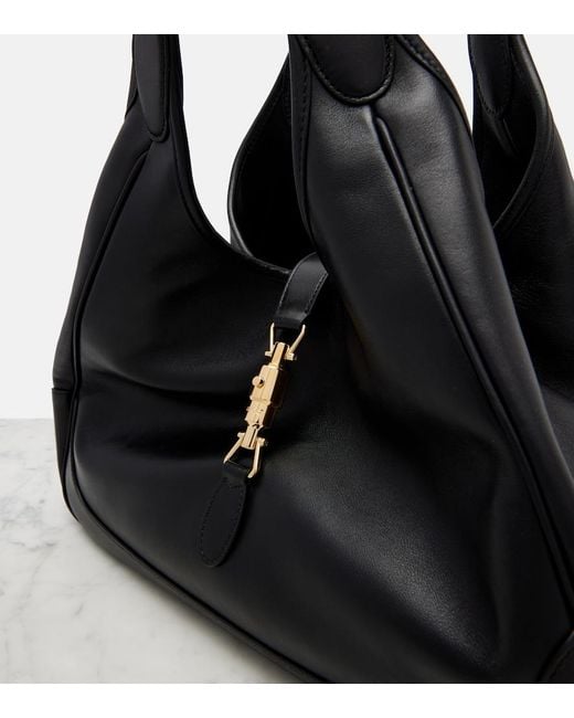 Gucci Black Mercato Medium Leather Tote Bag