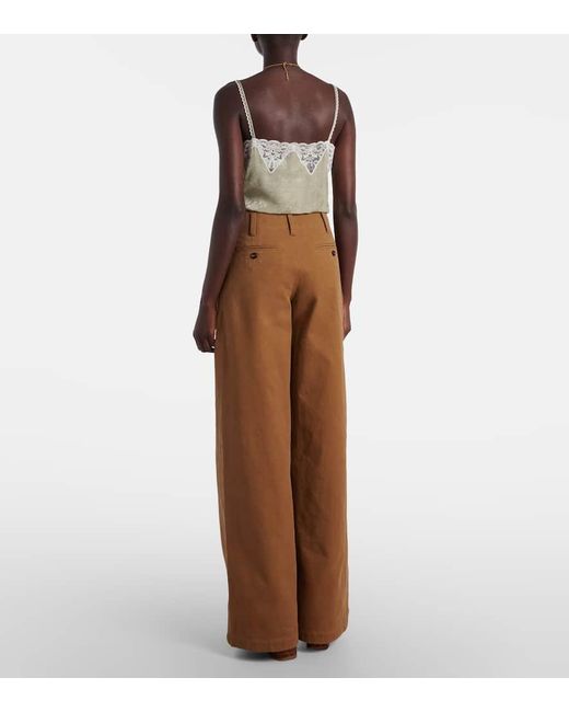 Pantaloni A Gamba Larga di Chloé in Brown