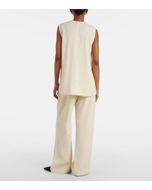 Totême  Natural Ribbed-Knit Tank Top