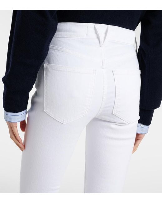 Veronica Beard White Beverly High-Rise Flared Jeans