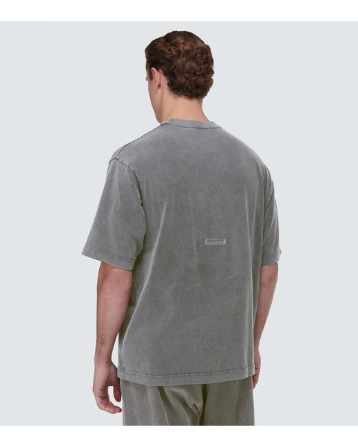Camiseta de algodon adornada Acne de hombre de color Gray