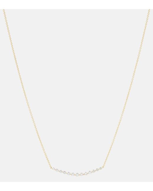 Anita Ko White Crescent 18kt Yellow Gold Necklace With Diamonds