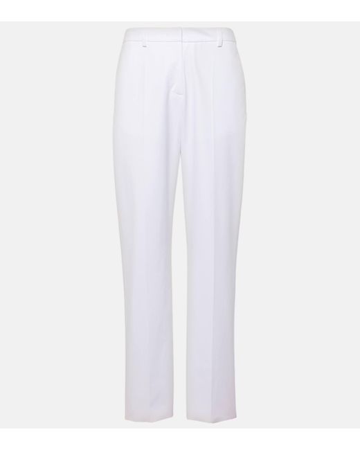 Valentino White Low-rise Cotton Slim Pants