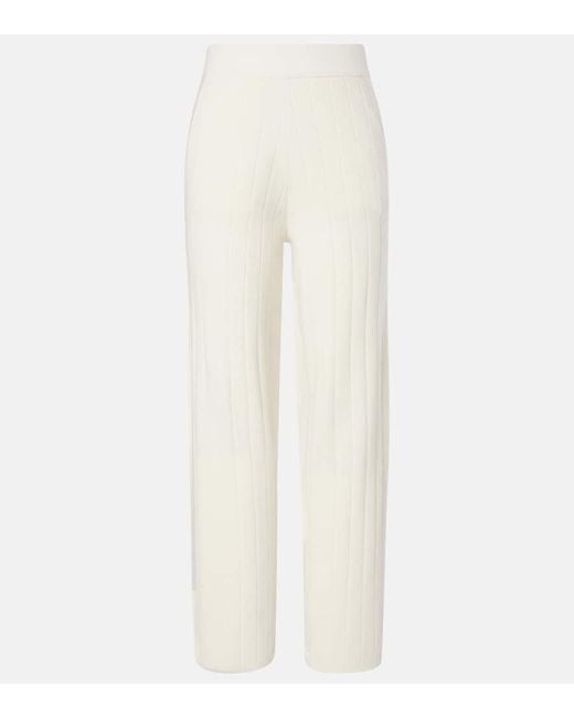 Max Mara White Jardin Ribbed-Knit Cashmere Sweatpants