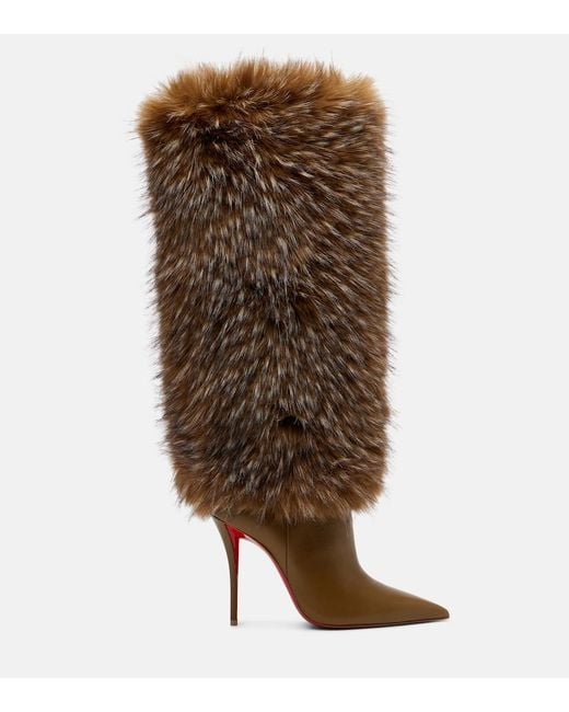 Christian Louboutin Brown Yangzee 100 Leather Knee-High Boots