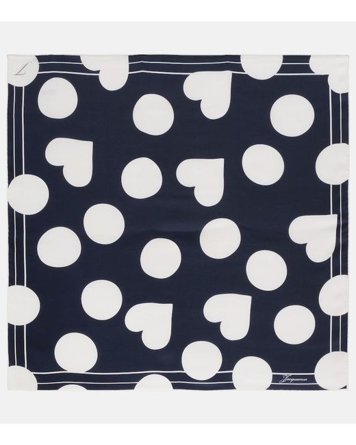 Jacquemus Blue Cour Printed Silk Scarf