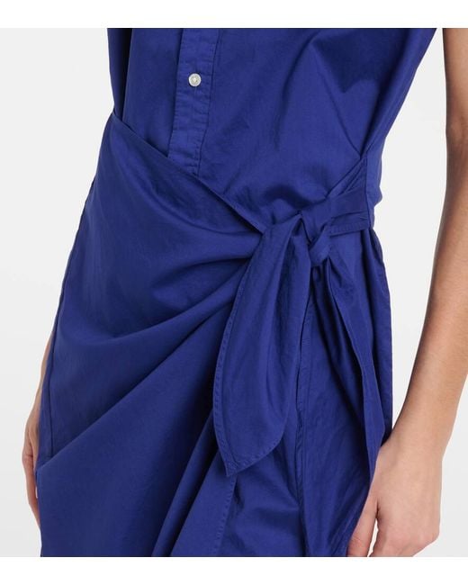 Polo Ralph Lauren Blue Maxikleid Aus Baumwolle