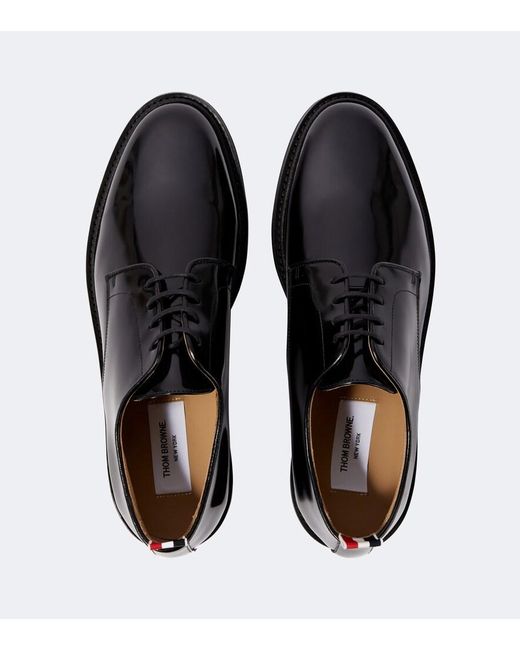 Thom Browne Black Leather Derby Shoes for men
