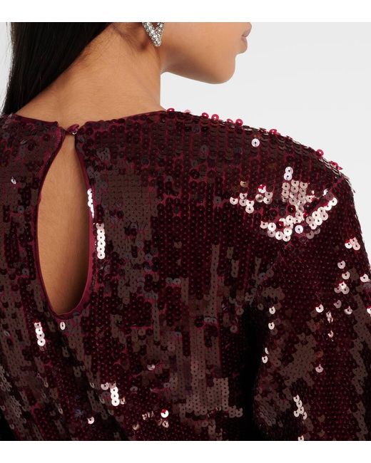 ROTATE BIRGER CHRISTENSEN Black Sequined Maxi Dress