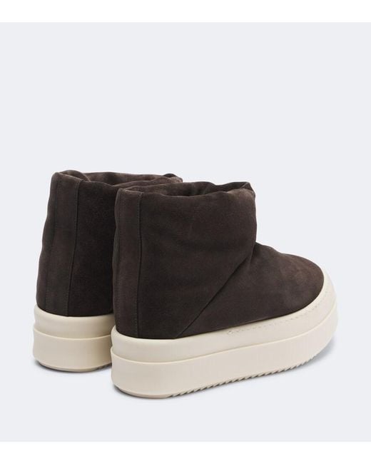 Rick Owens Black Mega Bumper Suede Ankle Boots