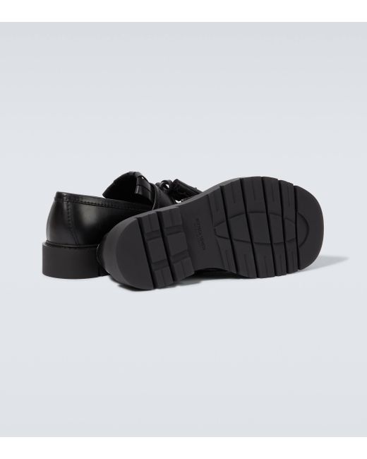 Bottega Veneta Black Haddock Fringed Leather Loafers for men