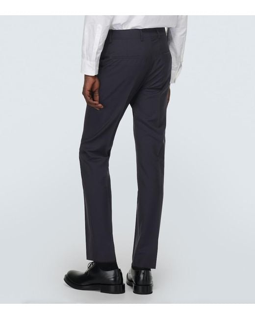 Valentino Blue Wool And Mohair Straight Pants for men