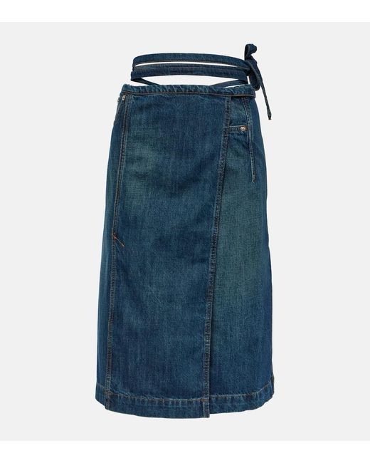 Sportmax Blue Denim Wrap Skirt