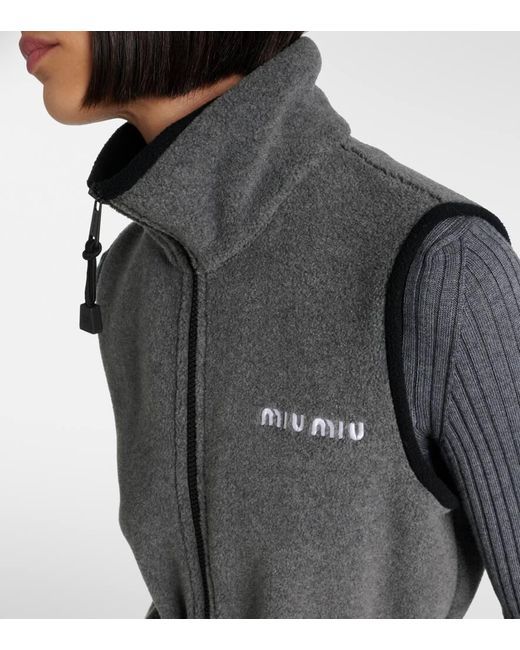 Miu Miu Gray Minikleid Aus Fleece