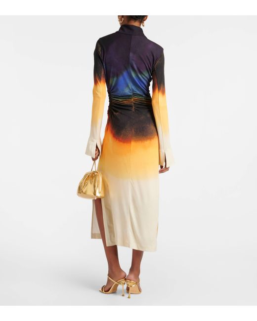 Altuzarra Multicolor Claudia Tie-dye Ruched Midi Dress