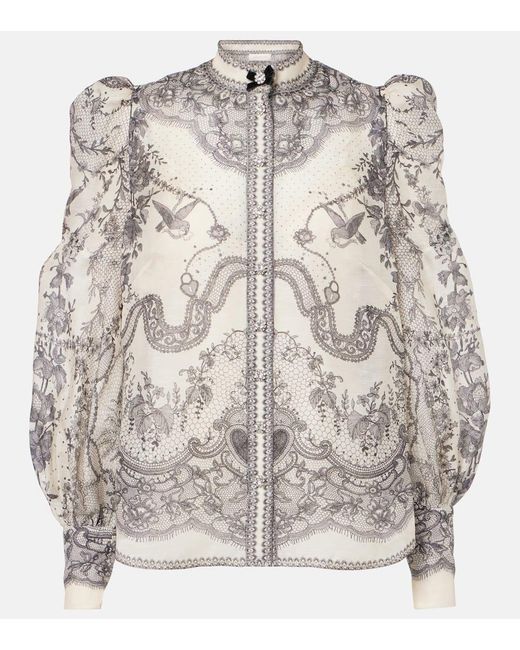 Zimmermann White Linen-Silk Crush Shirt