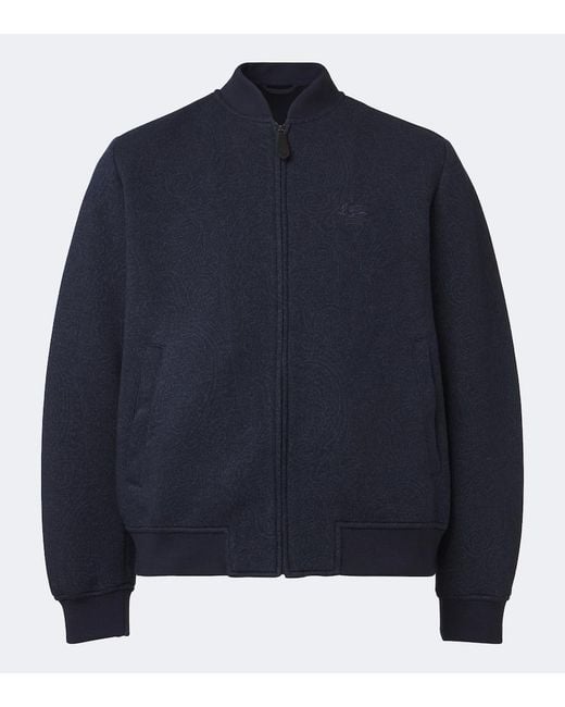 Etro Blue Paisley Bomber Jacket for men