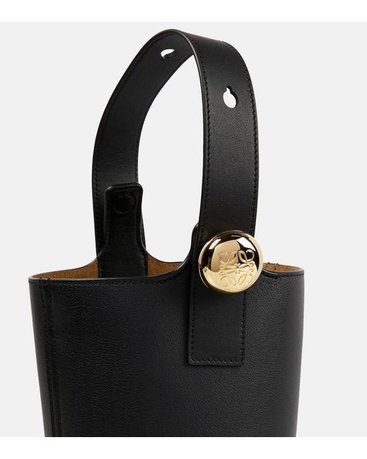 Loewe Black Pebble Mini Leather Bucket Bag