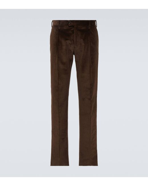 Lardini Brown Cotton Corduroy Slim Pants for men