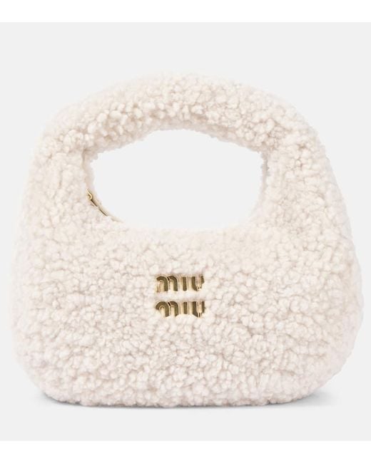 Borsa A Spalla Wander Mini di Miu Miu in White