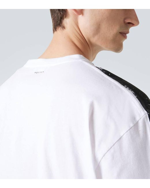 Camiseta Skull De Jersey De Algodon Alexander McQueen de hombre de color Black