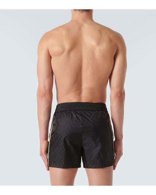 Gucci Black GG Jacquard Swim Shorts for men