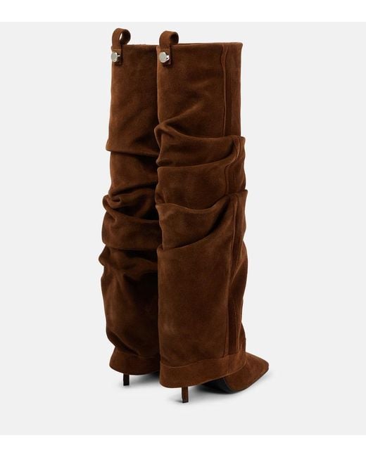 The Attico Brown Rea Suede Knee-High Boots