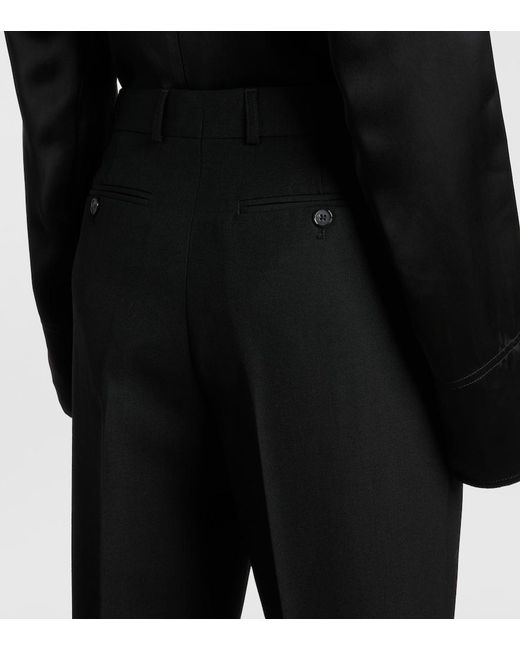 Totême Black Low-Rise Straight Pants
