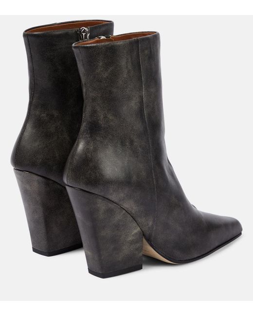 Paris Texas Black Jane Leather Ankle Boots