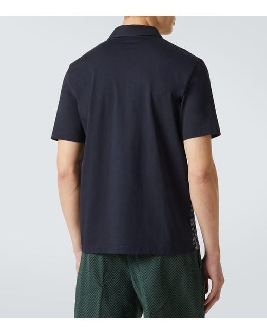 Polo De Algodon En Zigzag Missoni de hombre de color Blue