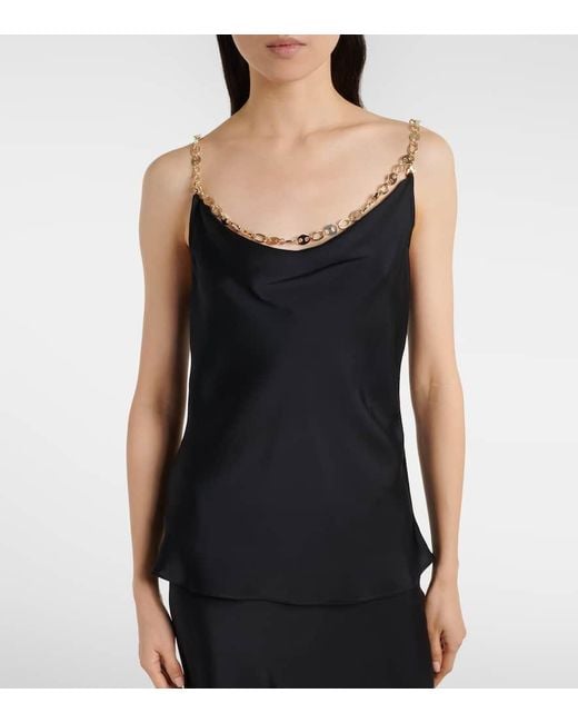 Rabanne Black Chain-Detail Top