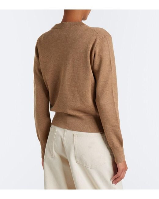 AMI Brown Ami De Cour Wool Cardigan