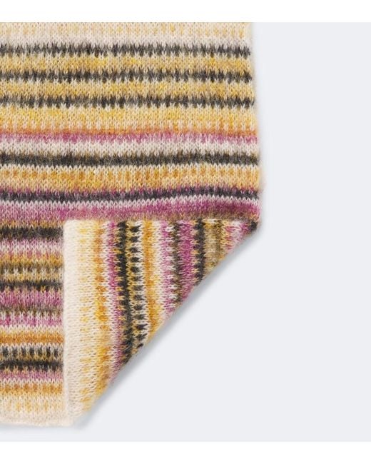 Isabel Marant White Mouna Striped Mohair And Wool-Blend Scarf