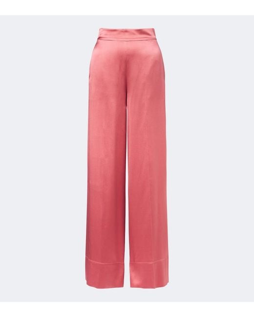Joseph Pink Dijon Silk Satin Wide-Leg Pants