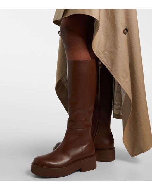 Gianvito Rossi Brown Hiro Leather Knee-High Boots