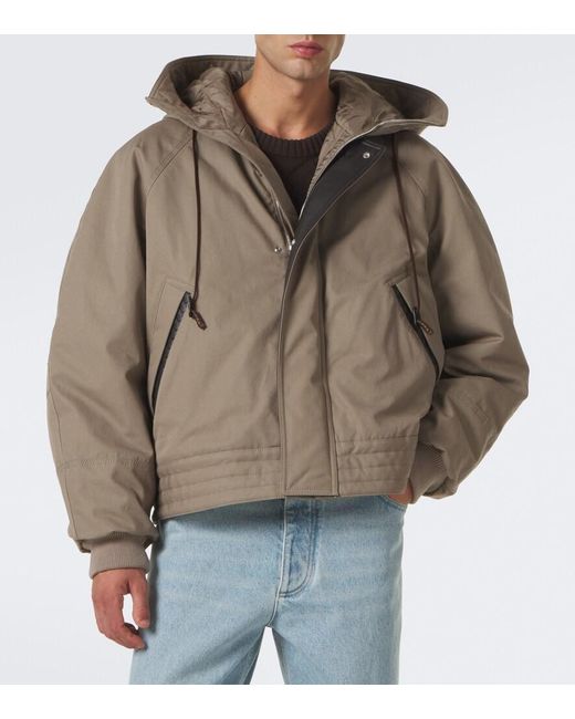 Bottega Veneta Natural Leather-Trimmed Cotton Canvas Jacket for men
