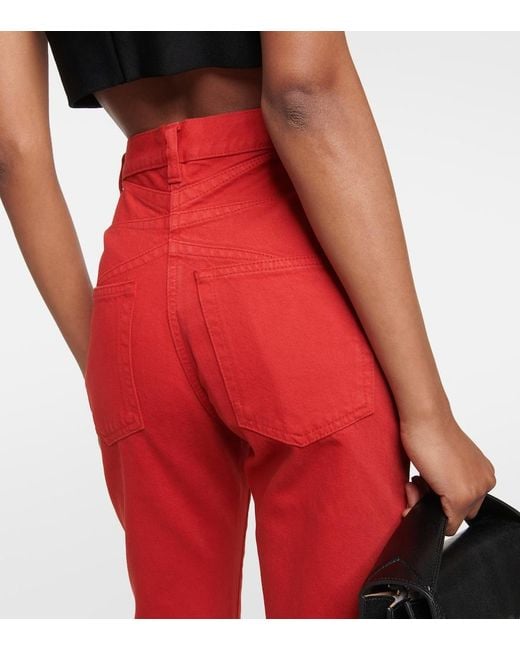 Alaïa Red Alaia High-rise Bootcut Jeans
