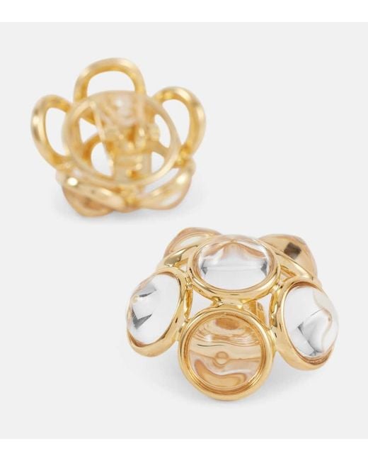 Orecchini A Clip Flower di Saint Laurent in Metallic