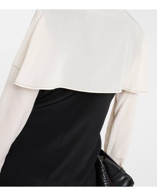 Victoria Beckham White Bow-Detail Silk Crepe De Chine Blouse
