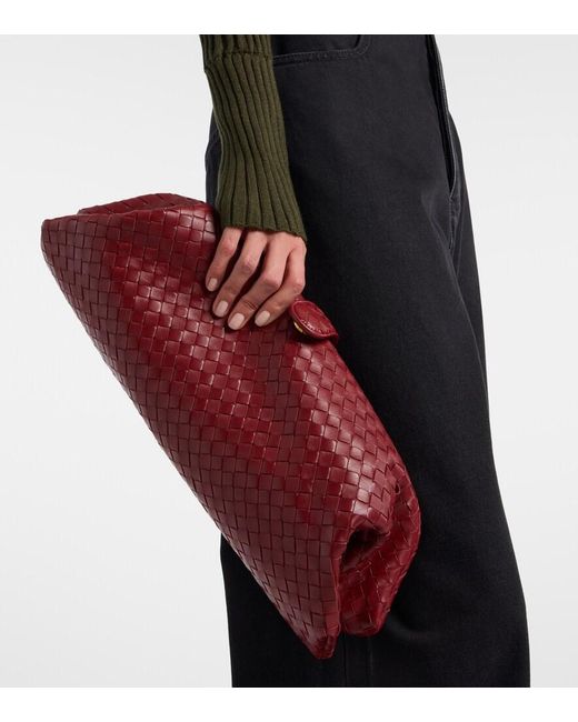 Bottega Veneta Red Lauren 1979 Intrecciato Leather Clutch