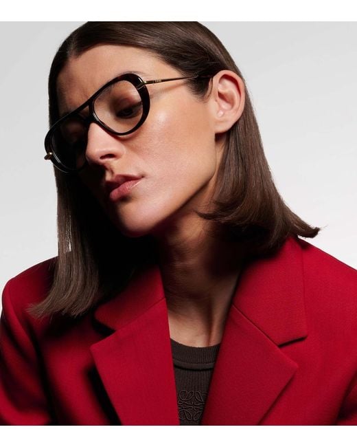 Loewe Brown Slim Aviator Glasses