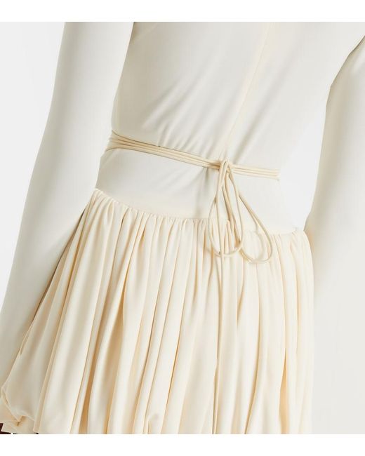 Alaïa White Gathered Jersey Minidress