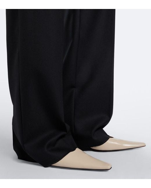Saint Laurent White Anne-Marie Leather Slingback Pumps